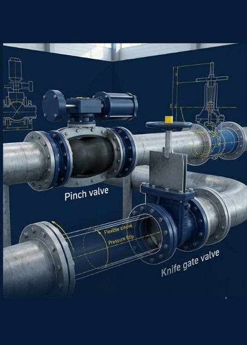 Slurry & Isolation Valves - Pinch and Knife Gate Valves on manifold